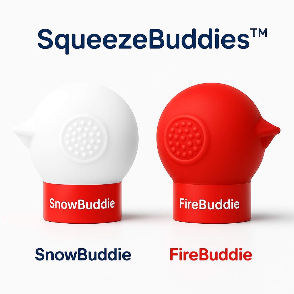🎁 SqueezeBuddies™ Duo Pack | FireBuddie (Red) + SnowBuddie (White)