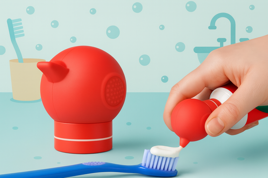 🔥 SqueezeBuddies™ – FireBuddie (Red) | Mess-Free Toothpaste Dispenser