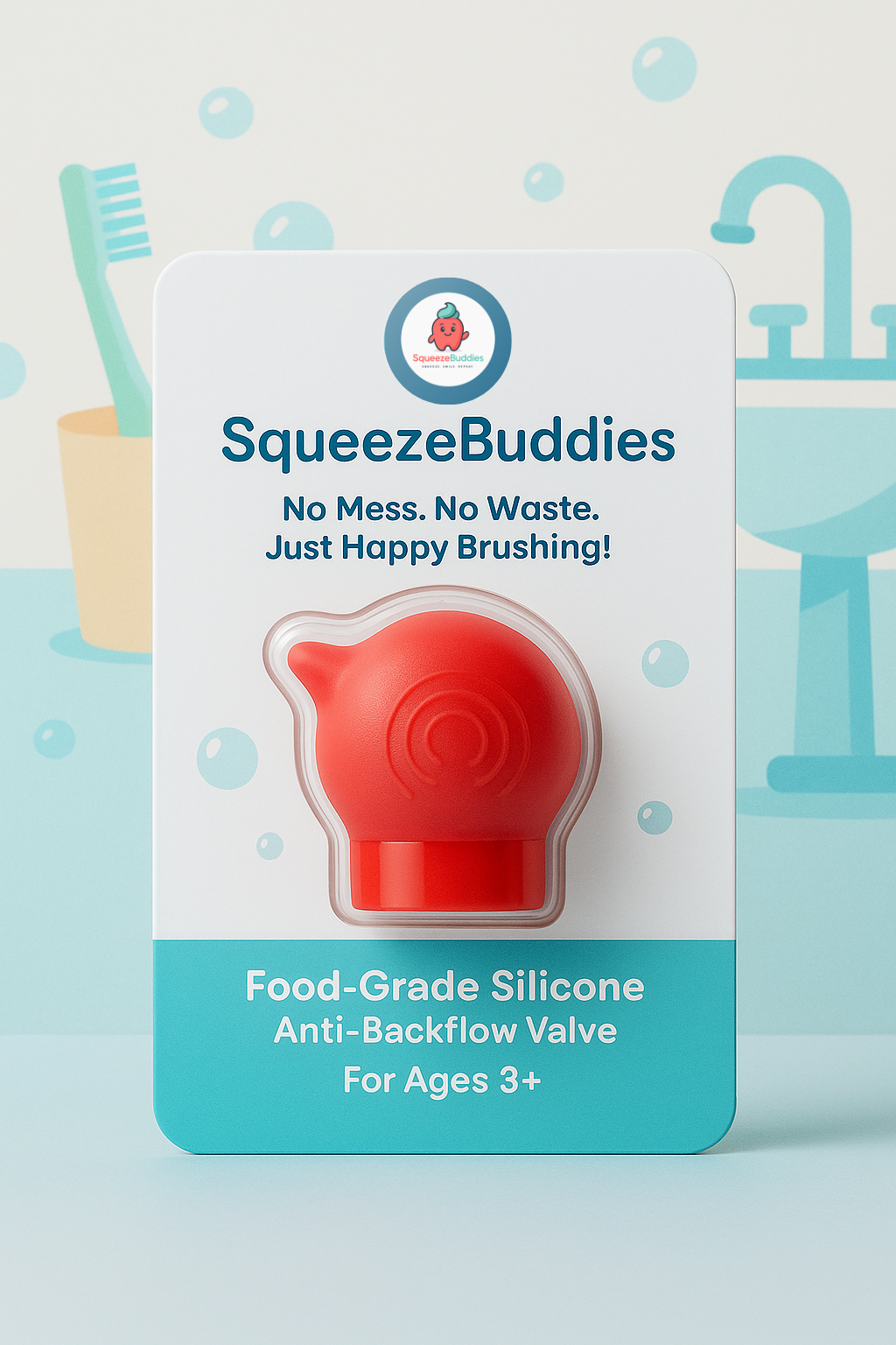 'SqueezeBuddies' brand new Red silicone kids toothpaste squeezer